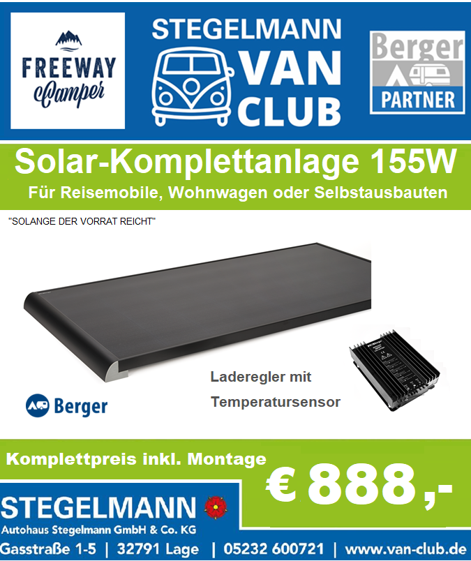 155W SOLAR-ANLAGE inkl. MONTAGE "KOMPLETTANGEBOT"