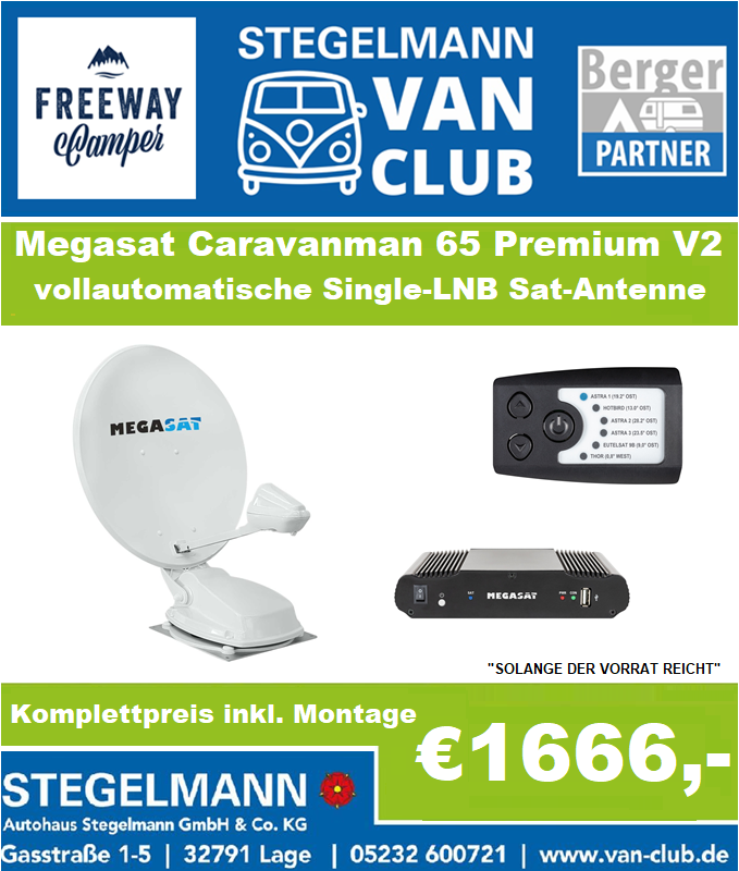 Sat-Anlage Megasat Caravanman 65 inkl. Montage " SONDERPREIS "